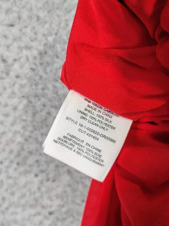 Joie Midi Dress Women's M Red Floral 100% Silk One Shoulder Asymmetrical Hem NWT - Picture 12 of 12